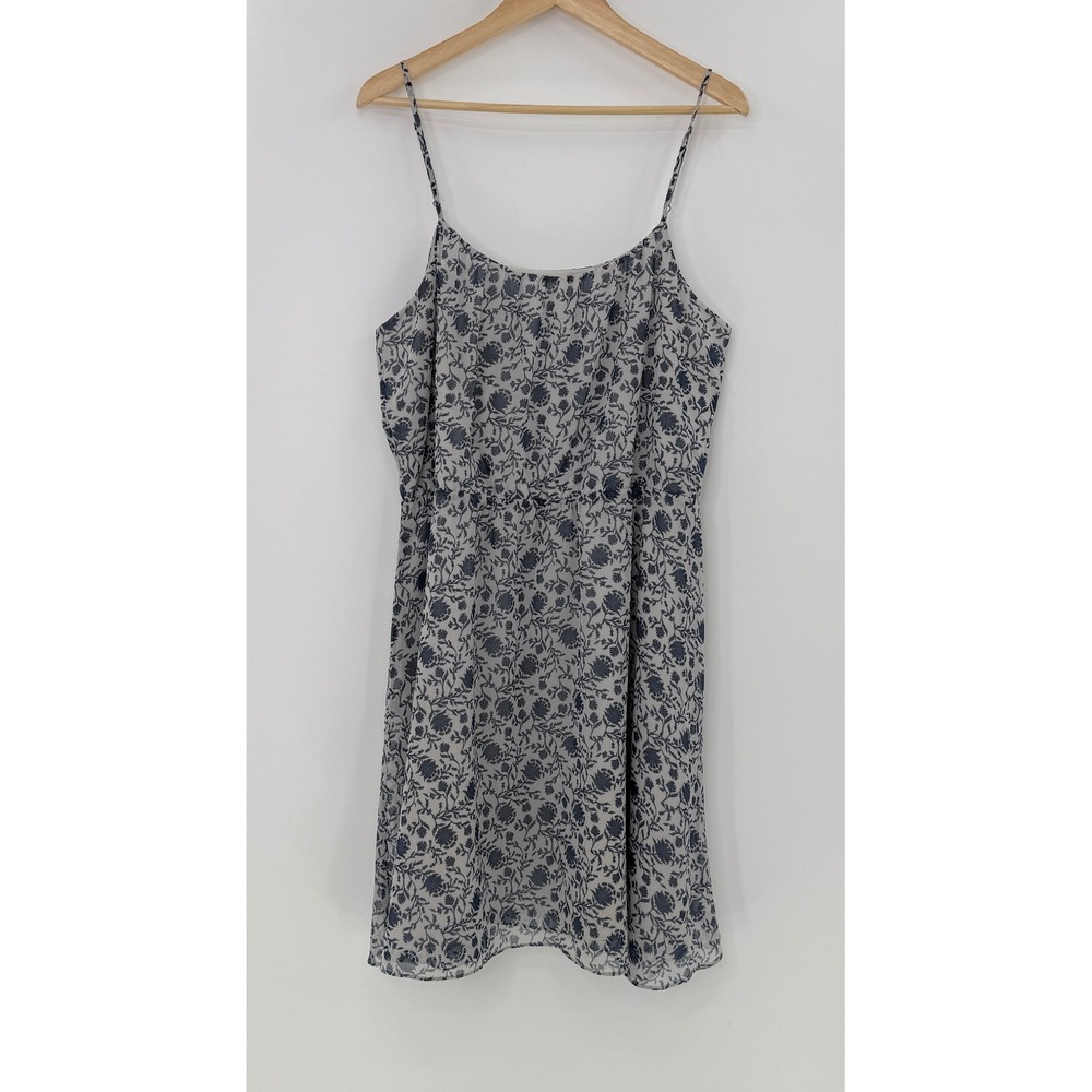 Ann Taylor LOFT Floral Print Chiffon Lined Cami Dress Sz L Lightweight Preppy